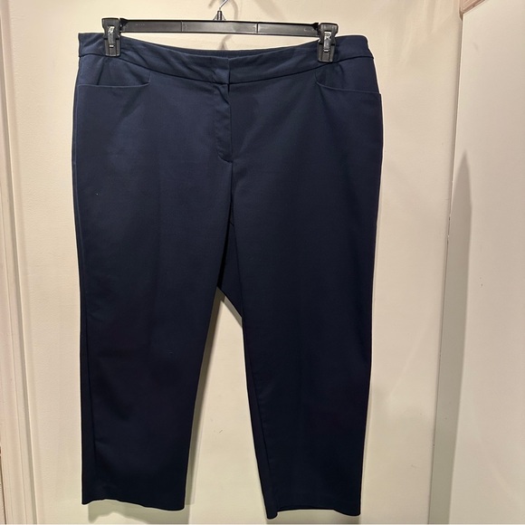 Investments Pants - Investments Navy Stretch Capris - 18W